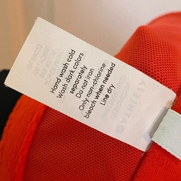 Athleta Orange Waimea Plunge Bikini Top Tie Neck Tropical Floral Print Large - Picture 6 of 6